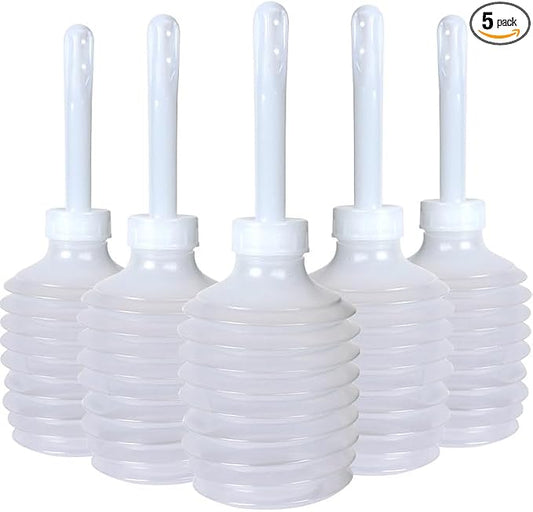 5 Pcs Disposable Vaginal Irrigators, 200ml Capacity, 8-Hole Gentle Rinse | Specially engineered with 8 side-holes for a soft, uniform, and comfortable rinse experience.