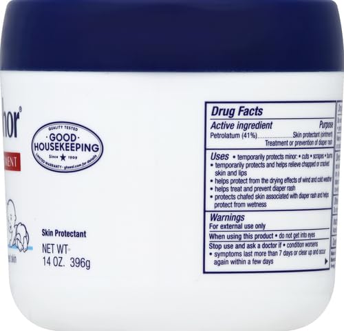 Aquaphor Baby Healing Ointment Advanced Therapy Skin Protectant for Chapped or Dry Skin, Drool Rash and Diaper Rash Ointment, 14 Oz Jar (Pack of 12)