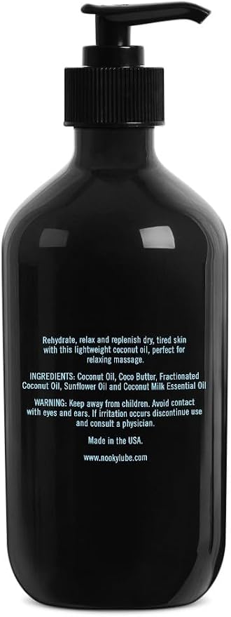 Nooky Massage Oil with Fractionated Coconut Oil for Massaging 16 Ounce (Coconut)