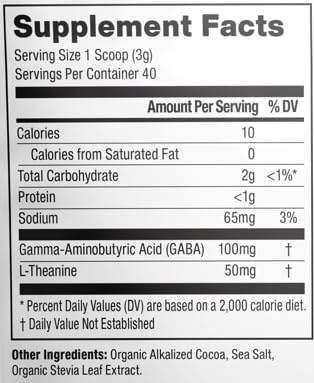Mindful Nutrition Mindful Calm Sugar Free Hot Chocolate Mix - 40 Servings - Anti-Stress Drink Mix Powder Sleepy Cocoa Nighttime Relaxation Natural Sleep Aid