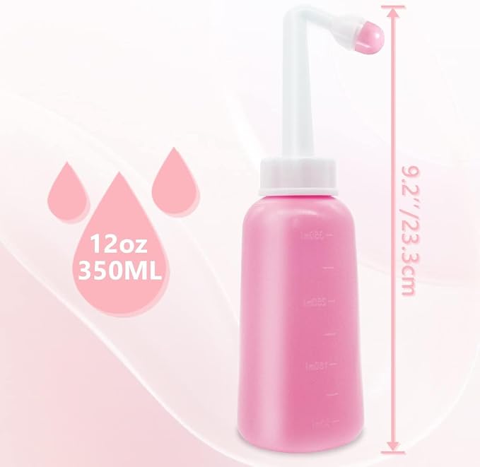 2PCS Peri Bottle for Postpartum Care,12 OZ Perineal Bottle Postpartum Essentials Upside Down Peri Bottle for Perineal Recovery