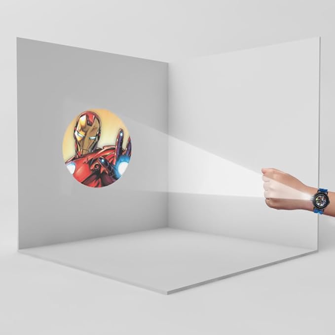 Marvel Avengers Kids Digital Projection Watch with 10 Image Projector, Comfortable Strap, and Durable Design - Fun and Interactive Timepiece for Boys, Perfect for Young Avengers Fans