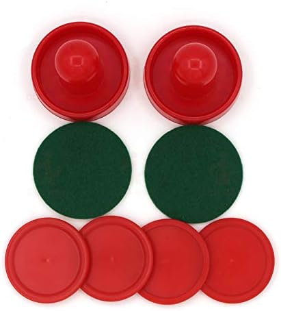 Mini Air Hockey Pucks and Paddles - Replacement Set Value Pack - Set of Two Red Air Hockey Pushers and Four 2 Inch Red Pucks I Epic Gifts