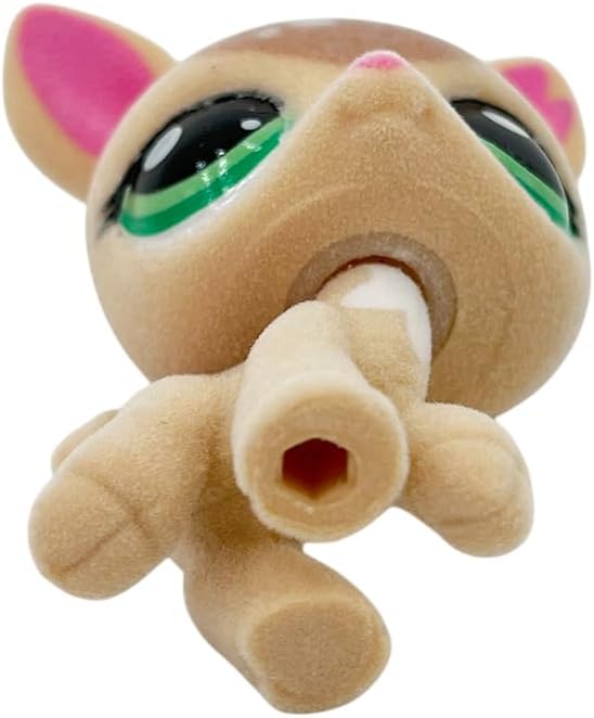 Custom Flocked Pet Shop Toy Fuzzy Animal Figure Short Hair Cat Kitty Kitten Deer OOAK (#2486)