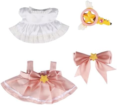 YAMASO 17cm Doll Clothes for 17cm Doll Accessories, Including 1 Set of Skirts, 1 Hair Clip, 1 Magic Wand Without Dolls