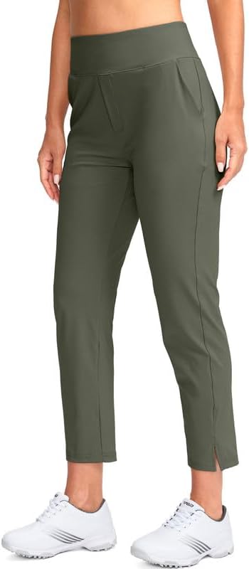 YYV Women's Golf Pants High Waist Stretch Ankle Pants with Pockets | Work Ankle Pants, Dress Pants with 4 Pockets, For Yoga Business Travel Casual