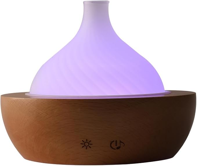 Essential Oil Aroma Diffuser - Electric Wood Glass Ultrasonic Fragrance Aromatherapy Scent Water Humidifier for Home Bedroom, Luxury Smart Therapy Nebulizing Aromas Difusor para Casa