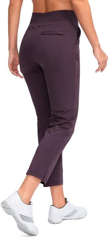 YYV Women's Golf Pants High Waist Stretch Ankle Pants with Pockets | Work Ankle Pants, Dress Pants with 4 Pockets, For Yoga Business Travel Casual