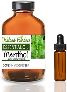 Menthol Liquid Essential Oil - Pure & Natural Oil for Diffusers, Aromatherapy & Massage Blends Vegan GMO Free, by Oakland Gardens, You Choose Size (15 ml, Menthol)