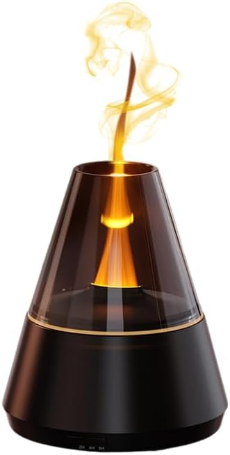 Candle Flame Essential Oil Diffuser, Aromatic air humidifier, 7-Color LED ultrasonic Aroma lamp with Timer Function, Suitable for Bedroom, Office, Yoga Room