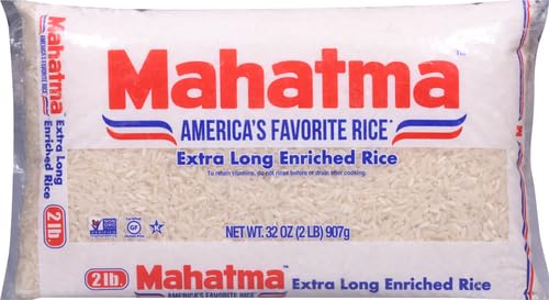 Mahatma Extra-Long-Grain Rice 2-Pound Rice Bag,Gluten-Free and Non-GMO White-Rice Bulk Bag,(Pack of 5)