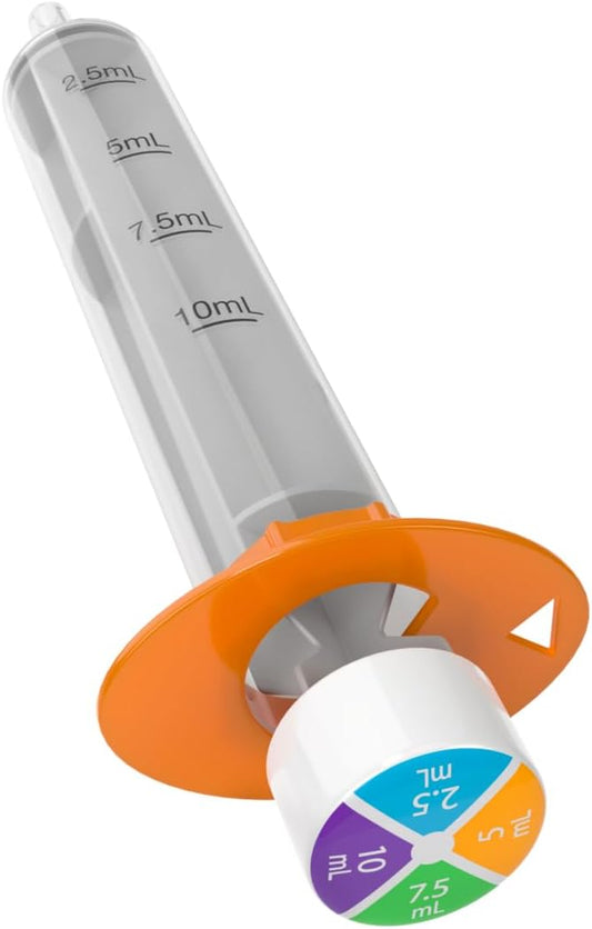 EZY DOSE Kids Baby Oral Syringe & Dispenser, True Easy Design for Liquid Medicine,Tylenol, Motrin, Easy to Administer, Accurate Dosing,10 mL/2 TSP Color Coded, BPA Free