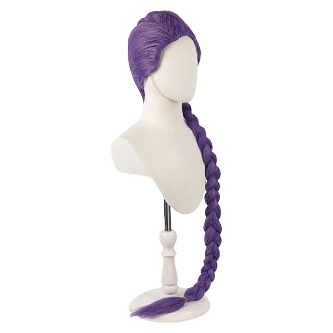Anime Cosplay Wig Purple Long Braided Wig Halloween Party Costume Wigs