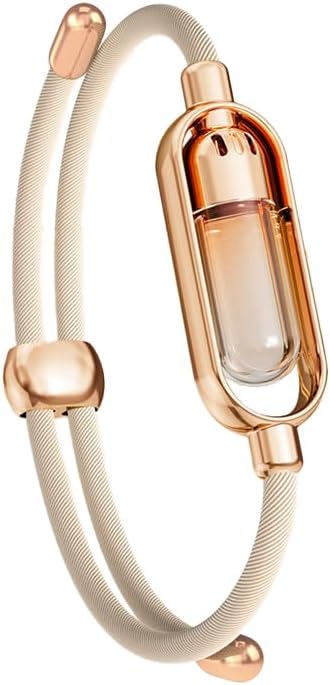 Essential Oil Diffuser Bracelet, Adjustable Wristband, Rose Gold, Manual Aromatherapy Jewelry,Perfume Bracelet,Aroma Therapy,Gift Set for Women Men Girls Mother's Day Christma.Ivory.