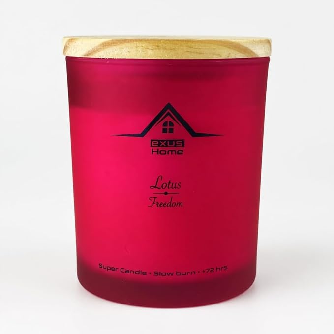Exus Hand Crafted, Soy Wax, Wood Wick, Aromatic Candle. Non-Toxic (Lotus/Freedom)
