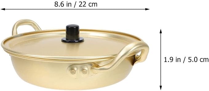Luxshiny Aluminum Alloy Pot Korean Ramen Pot Instant Noodles Cooker Portable Thermally Conductive Bottom