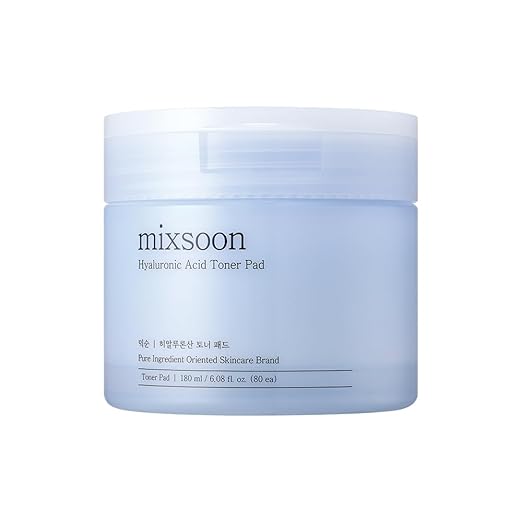 mixsoon Hyaluronic Acid Toner Pad - Deeply Hydrating and Refreshing Facial Pads, Triple Hyaluronic Acid Complex, Gentle Daily Care for Smooth Radiant Skin 180ml / 6.08 fl.oz. Korean Glass Skin Care