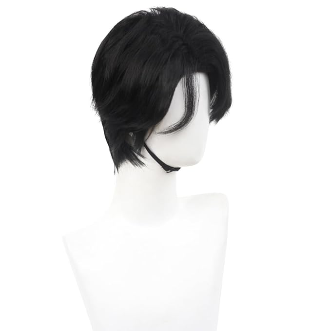 Men Jinu Saja Costume Wig Anime Demon Boys Cosplay Props Halloween Party Outfit Accessories Merch Black