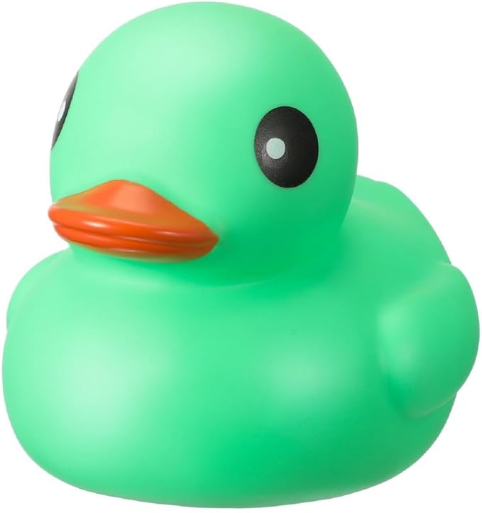 Honoson 6.89 Inch Giant Rubber Duck Big Rubber Duck Large Duckling Bath Toy with Squeaky Sound for Summer Baby Shower Birthday Party Favor Gift(Green)