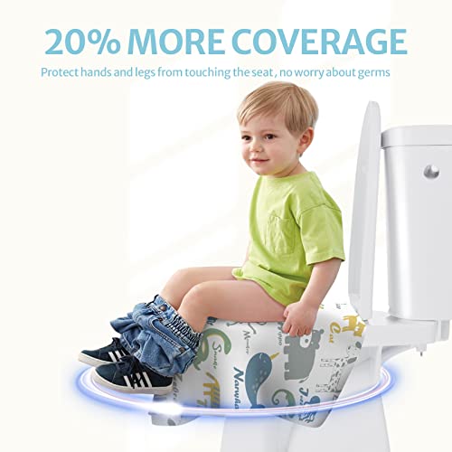Blissful Diary 20 Pcs Toilet Seat Covers Disposable for Toddlers & Adults, Extra Large Waterproof, Portable Package for Travel, Kids Potty Training (Pack of 2)
