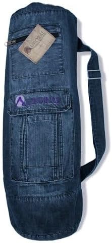 AURORAE Extra Large Yoga Mat Denim Bag for Men and Woman; Also used for Fitness, Pilates, Aerobic workout, Travel mats for people on the Go