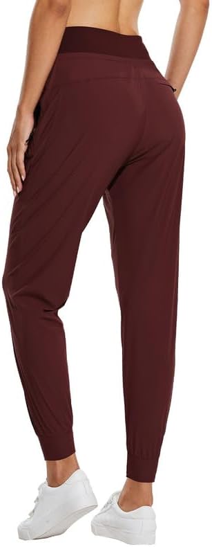 baleaf Womens Lightweight Hiking Pants Water Resistant Quick Dry Joggers with 5 Zipper Pockets UPF 50+ for Travel Hiking