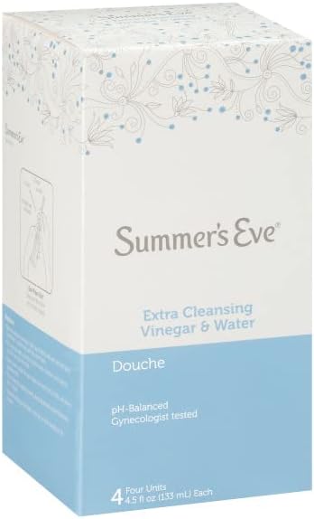 Summer's Eve Douche, Extra Cleansing Vinegar and Water, 4.5 Fl Oz, 4 Count (Pack of 2)