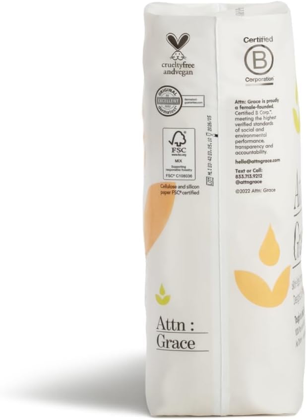 Attn: Grace Moderate Incontinence Pads for Women, 4-Pack (112 Pads Total / 28 per Pack) - Plant-Based, High Absorbency, Breathable - Incontinence Pads for Moderate Bladder Leaks & Sensitive Skin
