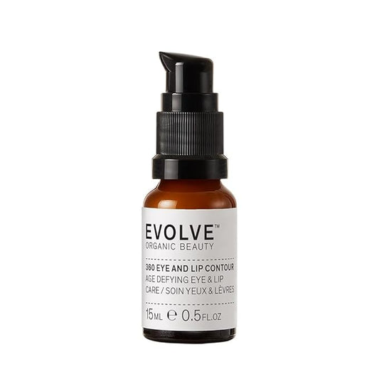 Evolve Organic Beauty - 360 Eye + Lip Contour Cream | Invigorate, Protect, Rejuvenate | Green Tea, Pomegranate | Small-Batch, Vegan Clean Beauty (0.45 oz | 15 mL) Packaging May Vary