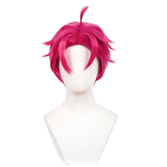 Men Abby Saja Costume Wig Anime Demon Boys Cosplay Props Halloween Party Outfit Accessories Merch Red