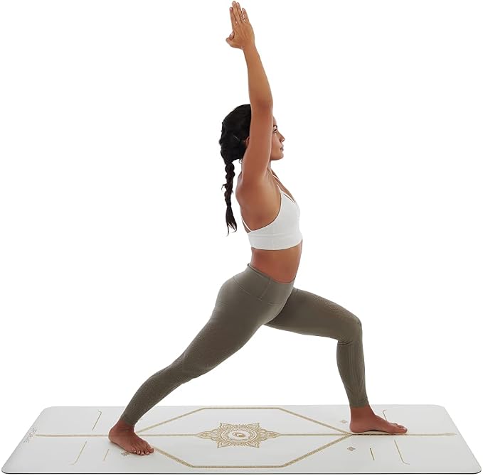 Liforme Travel Yoga mat – Patented Alignment System, Warrior-Like Grip, Non-Slip, Eco-Friendly, Ultra-Lightweight and Sweat Resistant, Made with Natural Rubber