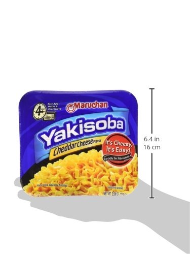 Maruchan Yakisoba, Cheddar Cheese Flavor – Stir-Fried Japanese Instant Ramen Noodles, High Protein Microwavable Meal – 3.96 Oz. (8 Pack)