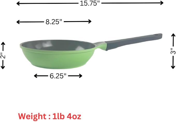 Neoflam Eela 8-Inch Kitchen Essetial Stir Frying Pan with Bakelite Handle, Healthy Cooking Nonstick Ceramic Coating Egg Omelet Skillet, Tamagoyaki, Lightweight, Dishwasher Safe, Made in Korea (20cm)