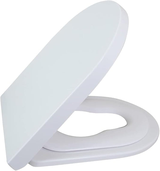 Toilet Seat, 18" Elongated Toilet Seat with Built in Toddler Potty Training Seat, U-Shaped Toilet Seat with Slow Close Toilet Lid Fits Both Adults and Childs