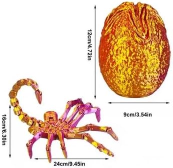 3D Printing one-Piece Articulated Movable face-Hugging Bug Alien Bug Egg Toy Desktop Decoration, Creative Ornaments, Adults Fidget Toys (Red and Blue - Facehugger + Alien Eggs)