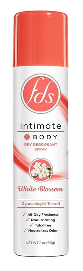 FDS Hypoallergenic Intimate Deodorant Spray, White Blossom 2 Ounce (6-Pack)