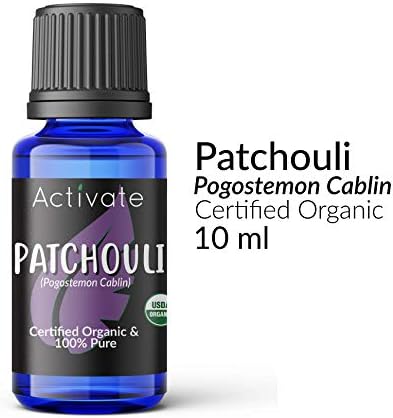 Activate Patchouli Organic Essential Oil 100% Pure, USDA Certified Organic, Premium Grade, Undiluted, Natural, Aromatherapy & Diffuser Use 10ml