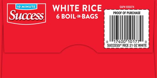Success Boil-in-Bag Rice, White Rice, 21-Ounce Box, Pack of 1 | Precooked rice bag for quick and easy meals, stovetop or microwave, ready in 10 minutes, gluten-free, kosher, non-GMO