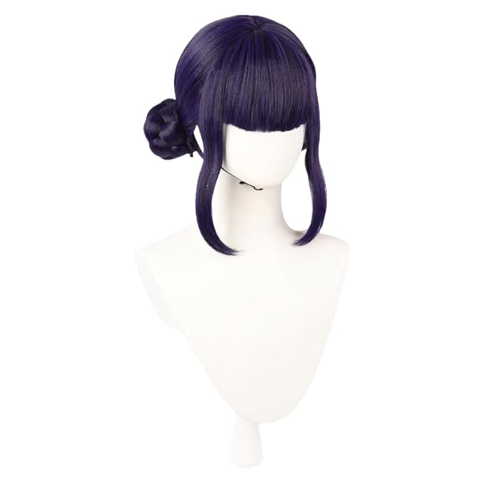 Anime Cosplay Wig Black Purple Halloween Party Costume Wig