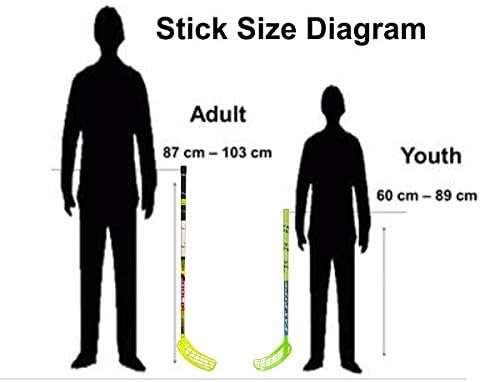 FBP Floorball 4v4 Adult Set, 8 Straight Blade Floorball Sticks in 95 cm Length for high School and Adult Players, 8 Balls, 2 Goals and a Big stickbag
