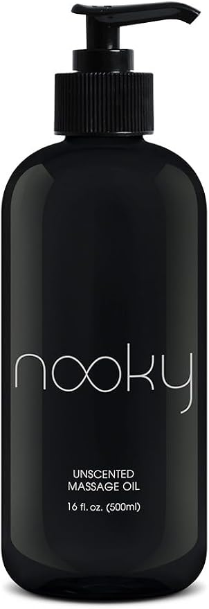 Nooky Massage Oil with Fractionated Coconut Oil for Massaging 16 Ounce (Unscented)