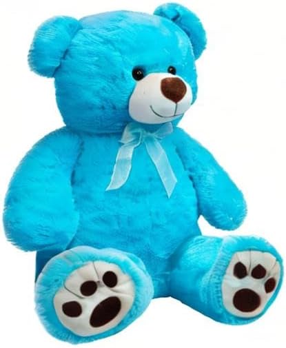 HollyHOME 3 ft Teddy Bear Stuffed Animal Big Teddy Bear Soft Plush Toy for Girlfriend Kids 36 inches Lake Blue