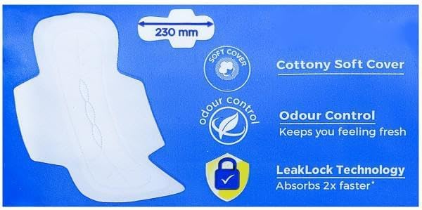 Stayfree Secure Cottony Soft Cover with Wings Sanitary Pads - Regular 18 Count (Pack Of 1)