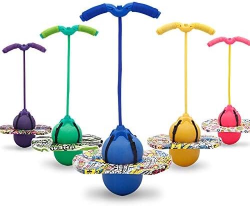 Pogo Ball with Handles for Kids & Adults, Balance Bounce Ball, Trick Board for Girls and Boys Ages 6 and up (Purple-Colourful)