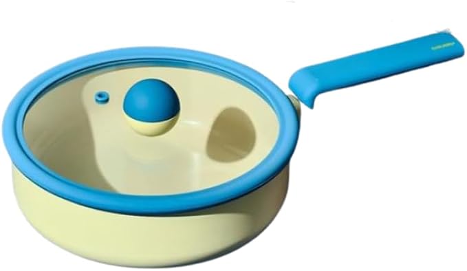 Danish Forged 9.5" Frying Pan with Glass Lid, Kitchen Nonstick Ceramic Coating Tamagoyaki Skillet with Handle, Induction Compatible Cookware, Made in Korea (9.5" / 24cm)
