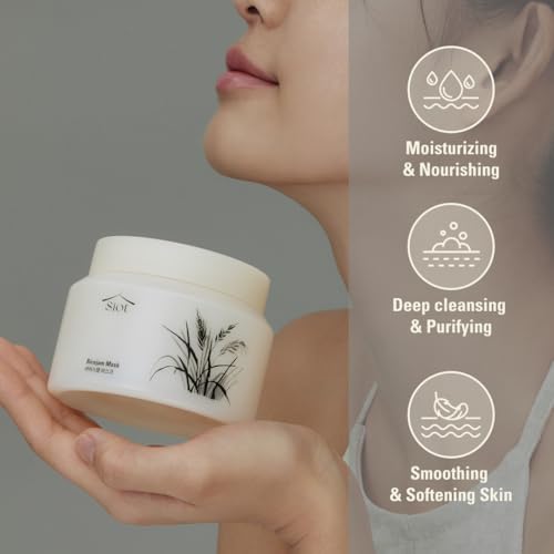 SIOT Korean Skincare Bundle – Rice Mask, Herbal Facial Soap & Soap Dish | Complete Set for Gentle Cleansing, Hydration & Eco-Friendly Skincare