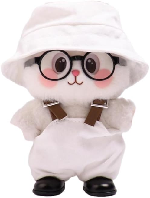 3 Set 17 cm Doll Clothes - 6.7 Inches Cute Dolls Dress - Premium Fashion Accessories, Doll Clothes+Overalls+Glasses Style Bundle,Gifts for Lovers (Style-I)