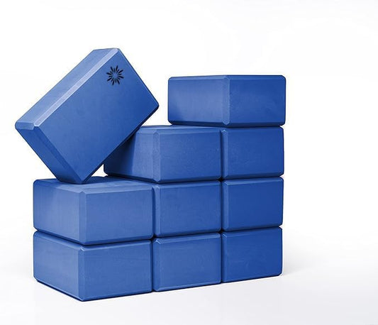 4" Yoga Block, 10 Pack Bulk EVA Foam Yoga Blocks, Firm and Supportive Yoga Brick, Balance Foam for Stretching, Pilates, and Workout, 4" x 6" x 9"