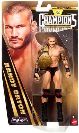 WWE Randy Orton Main Event Series Champions 2026 Action Figure with World Heavyweight Championship Title Belt, 6-inches