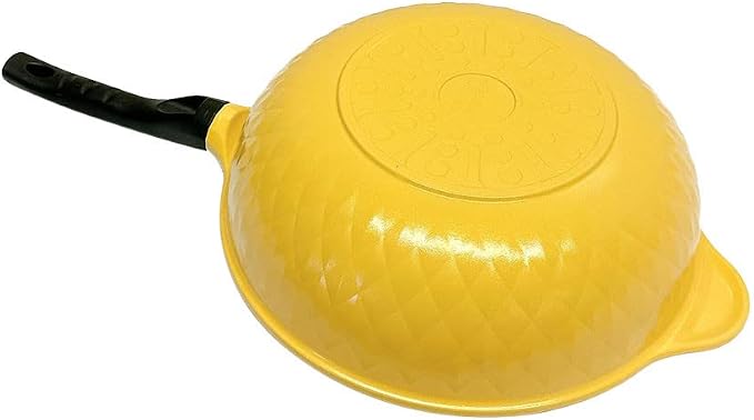 |MADE IN KOREA| 12.5" Ceramic Coating Interior and Exterior Cooking Wok, Pan Set